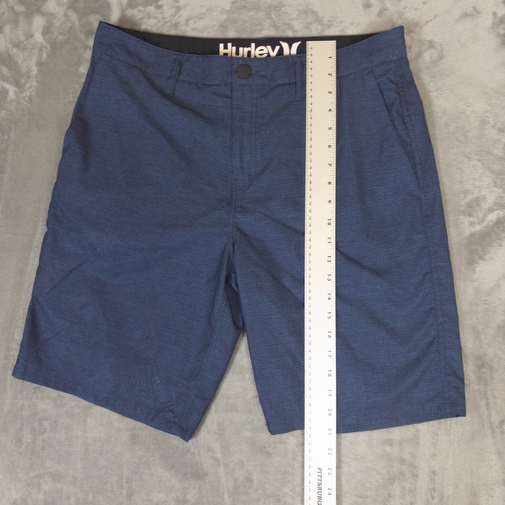 Hurley Hybrid Walk Shorts Mens 33 Blue Micro Stripe Board Shorts Casual Surf - Picture 3 of 7